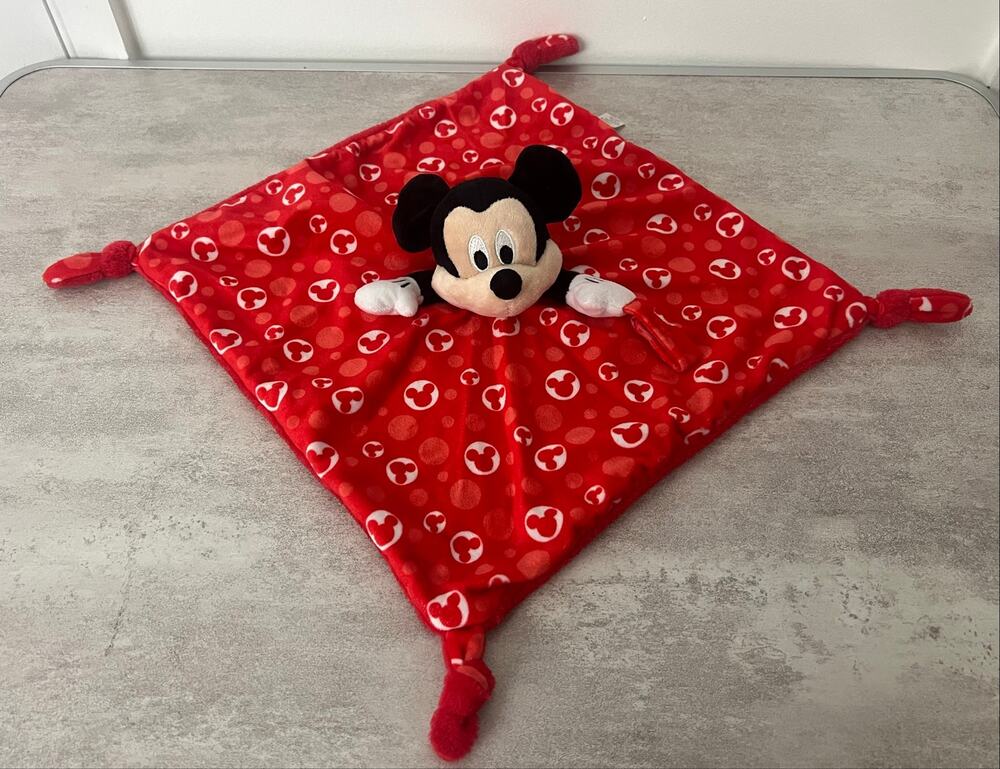 Disney Baby Mickey Mouse Plush Lovey Security Blanket Knotted Pacifier Holder